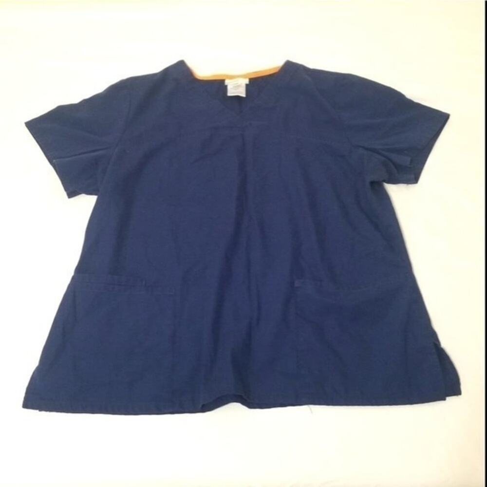 Navy blue scrub top size L